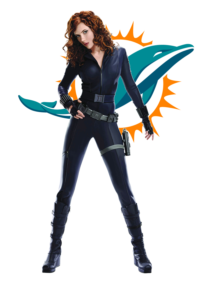 Miami Dolphins Black Widow Logo vinyl decal